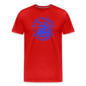 Kind Teachers Build Character Appreciation Raccoon - Männer Premium Bio T-Shirt - Rot - Vorne - Damien (186cm)