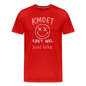 N’AVEZ RIEN À FAIRE, ÇA A L’AIR BIEN - T-shirt bio Premium Homme - rouge - Devant - Damien (186cm)