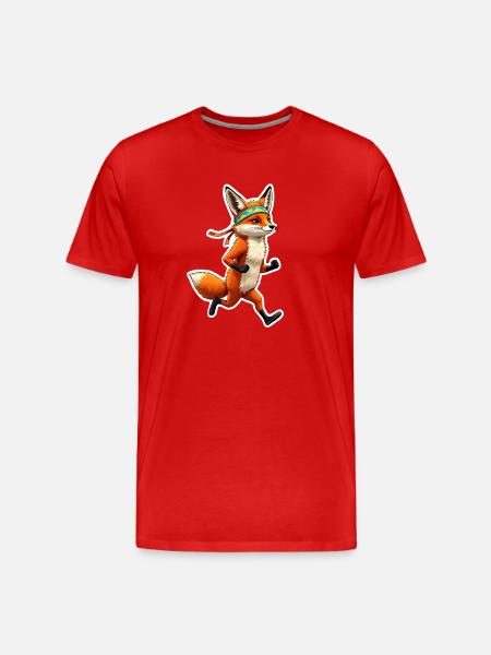Courons, Renard - T-shirt bio Premium Homme - rouge