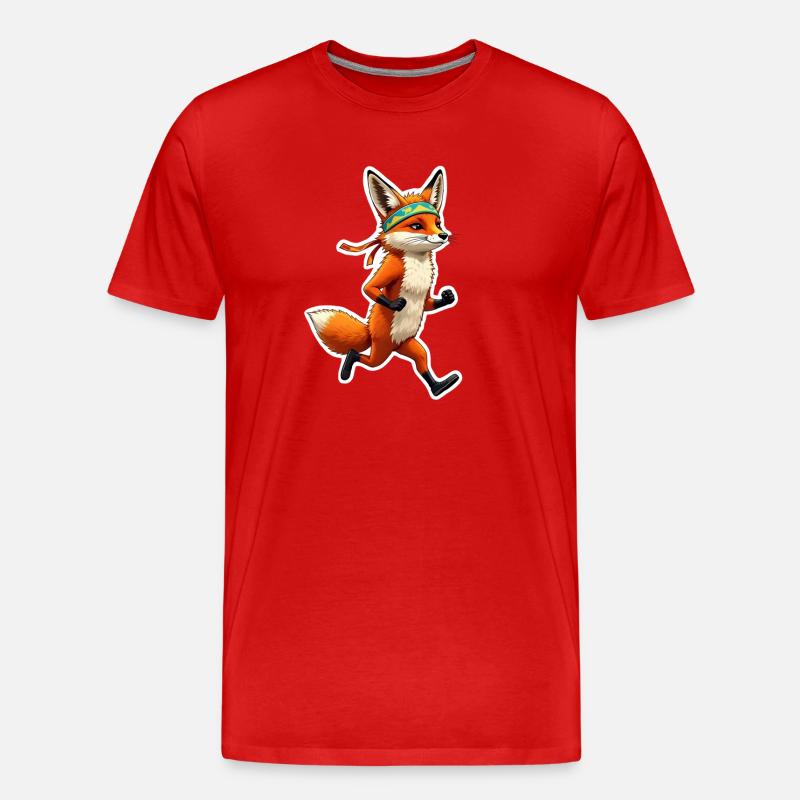 Let´s run, Fox - Männer Premium Bio T-Shirt - Rot