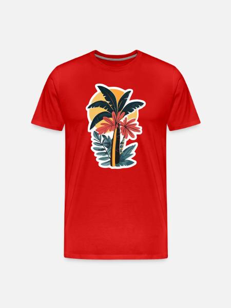 Palmier - T-shirt bio Premium Homme - rouge