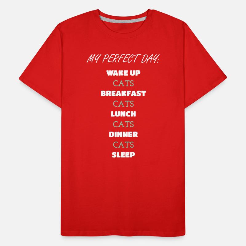 Skurrile Katze Tägliche Routine Design Männer Premium Bio T-Shirt