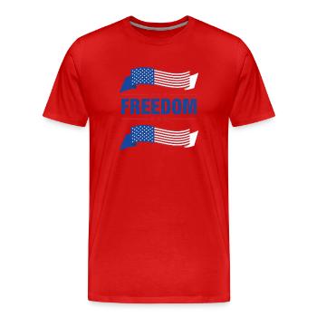 Motifs élégants du drapeau de la liberté - T-shirt bio Premium Homme - rouge - Devant - Damien (186cm)