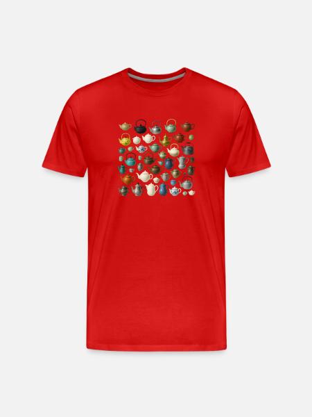 Kollektion bunter Teekannen Vielfalt - Männer Premium Bio T-Shirt - Rot