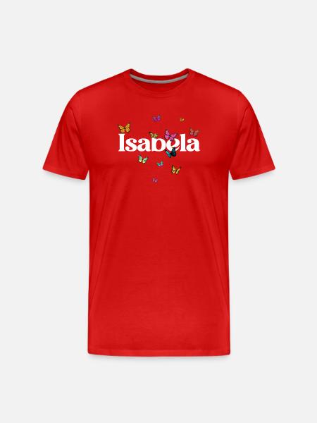 Schöner Mädchenname mit Schmetterlingen ISABELA - Männer Premium Bio T-Shirt - Rot