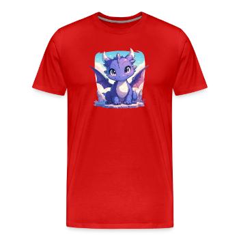 Drachen Drache - Männer Premium Bio T-Shirt - Rot - Vorne - Damien (186cm)