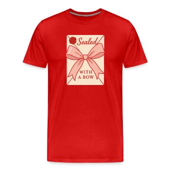 Coquette esthétique noeud motif girly pastel - T-shirt bio Premium Homme - rouge - Devant - Damien (186cm)