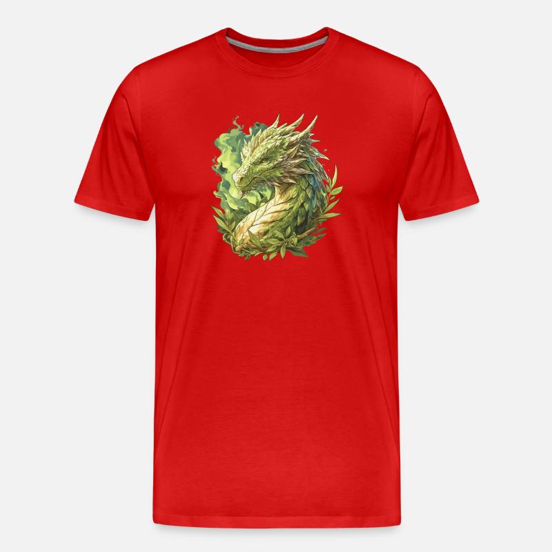 Drachen Drache - Männer Premium Bio T-Shirt - Rot