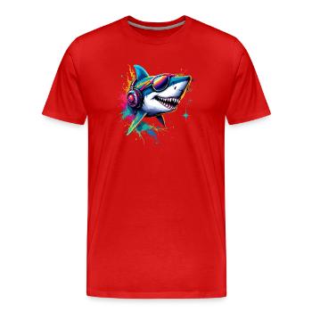 Shark Tiger Shark Diver Cute Sharks Great White Shark - Men's Premium Organic T-Shirt - red - Front - Damien (186cm)