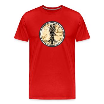 Dragon corne tribale illustration - T-shirt bio Premium Homme - rouge - Devant - Damien (186cm)