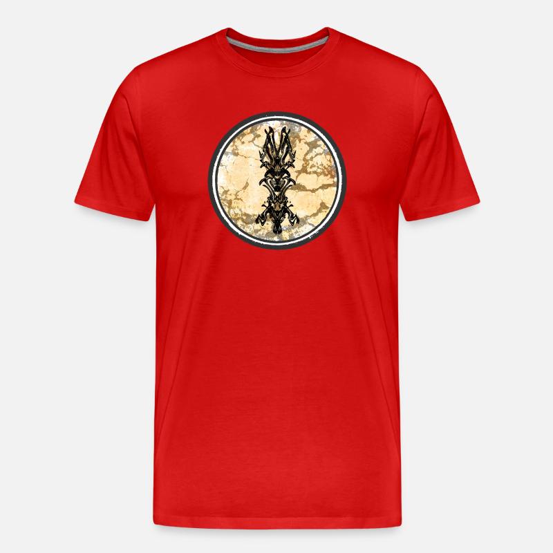 Drachenhorn Tribal Illustration - Männer Premium Bio T-Shirt - Rot