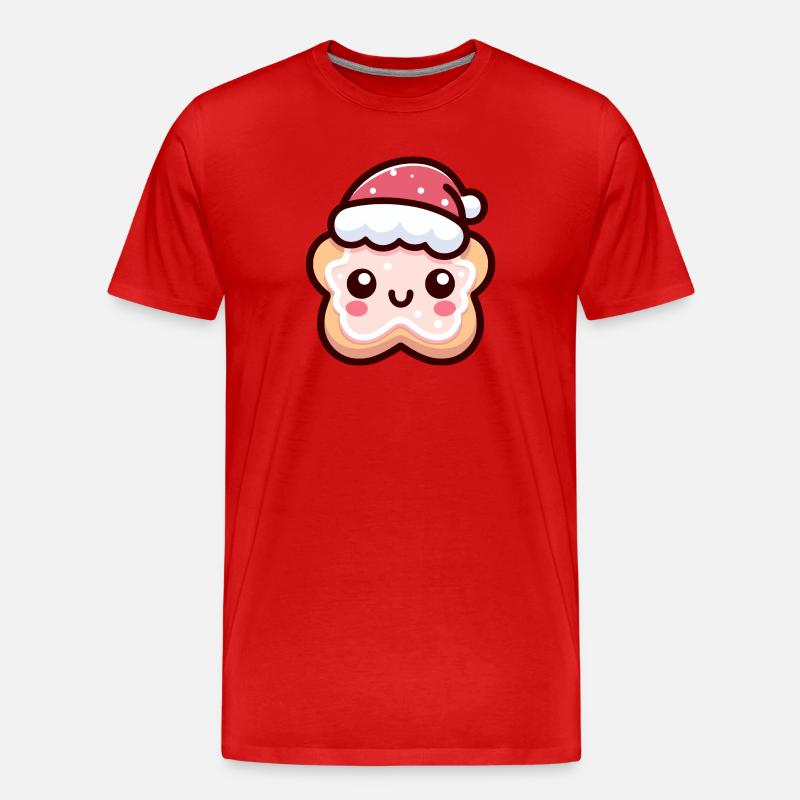 Skurrile Weihnachtsplätzchen-Figur - Männer Premium Bio T-Shirt - Rot