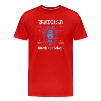 Conception mythologique de Méduse - T-shirt bio Premium Homme - rouge - Devant - Damien (186cm)