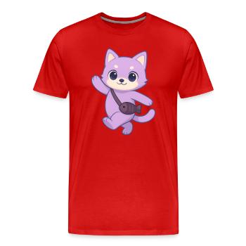 Chat Coquet - T-shirt bio Premium Homme - rouge - Devant - Damien (186cm)