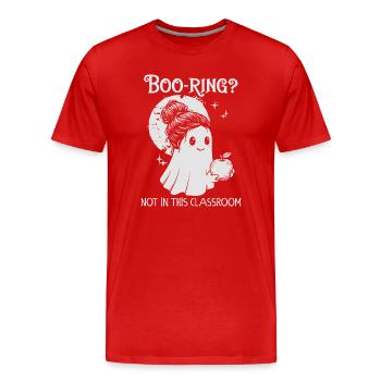Funny Teacher Skeleton Halloween Classroom - Men's Premium Organic T-Shirt - red - Front - Damien (186cm)