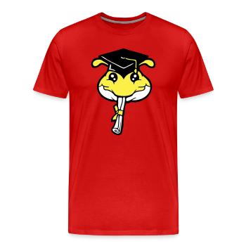 Caterpillar High School Graduation Passed College Worm - Men's Premium Organic T-Shirt - red - Front - Damien (186cm)
