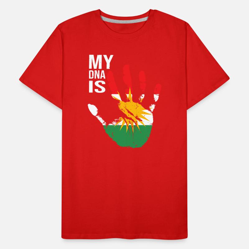 Kurdistan Kurden Handdesign mit Flagge Männer Premium Bio T-Shirt