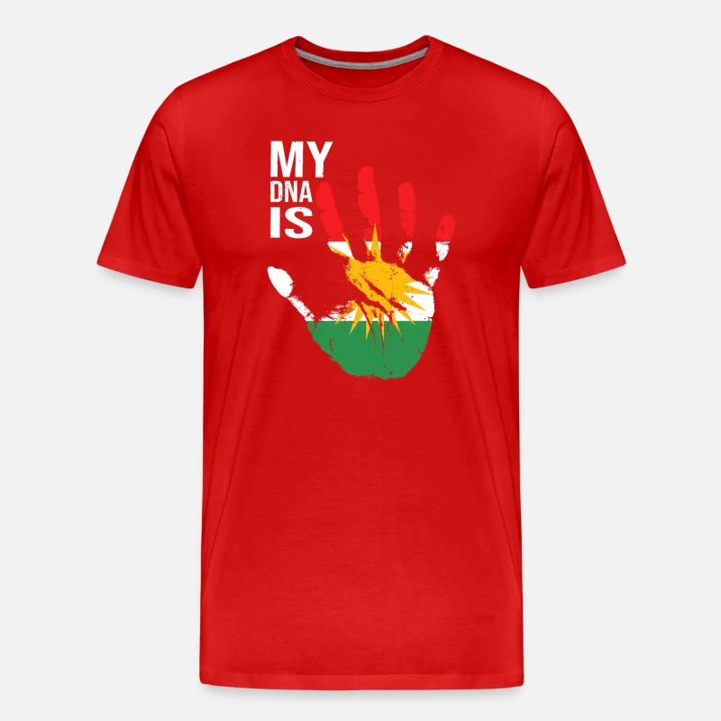 Kurdistan Kurden Handdesign mit Flagge - Männer Premium Bio T-Shirt - Rot