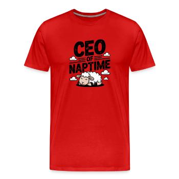 CEO of Naptime - Men's Premium Organic T-Shirt - red - Front - Damien (186cm)