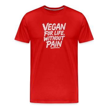 Veganer Lebensstil Slogan - Männer Premium Bio T-Shirt - Rot - Vorne - Damien (186cm)