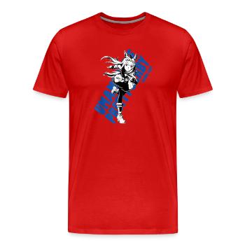 Manga heroine with a dynamic style - Men's Premium Organic T-Shirt - red - Front - Damien (186cm)