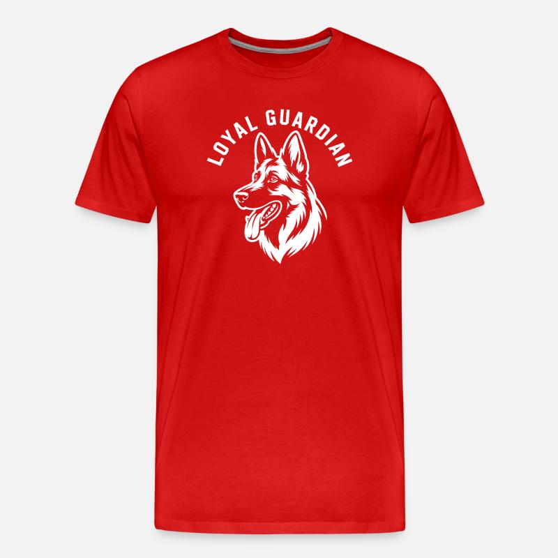 Loyal Guardian Deutscher Schäferhund - Männer Premium Bio T-Shirt - Rot