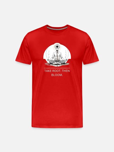 Root Meditation Flower Mandala - Men's Premium Organic T-Shirt - red