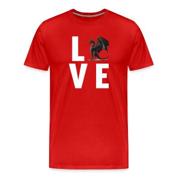 Drachen Drache - Männer Premium Bio T-Shirt - Rot - Vorne - Damien (186cm)
