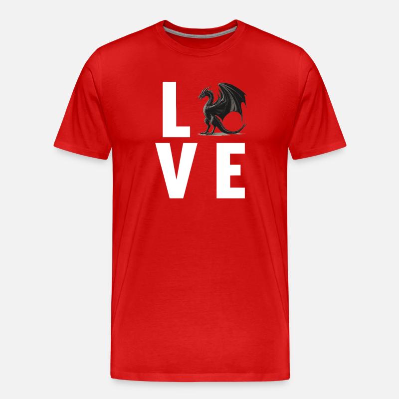 Drachen Drache - Männer Premium Bio T-Shirt - Rot
