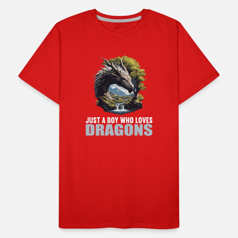 Drachen Drache Männer Premium Bio T-Shirt