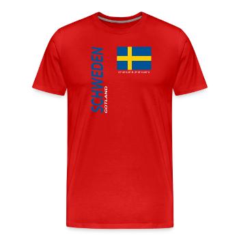 Gotland - Männer Premium Bio T-Shirt - Rot - Vorne - Damien (186cm)