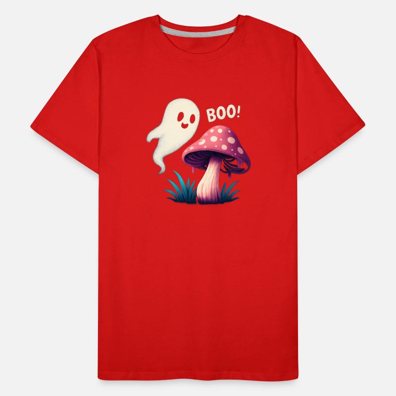 Mystical mushroom with ghost accent Men's Premium Organic T-Shirt