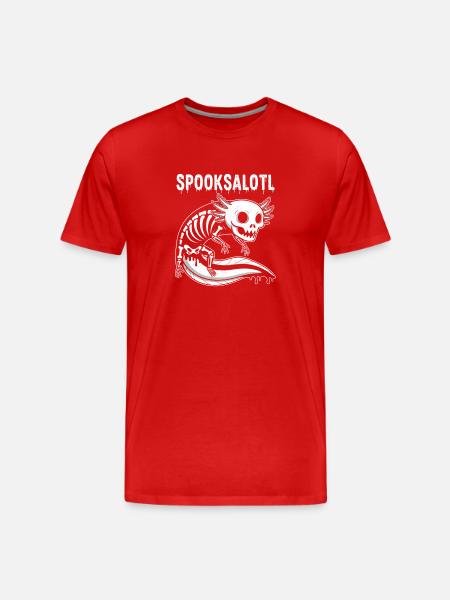 Haunted Skull on Skeletal Oath - Men's Premium Organic T-Shirt - red