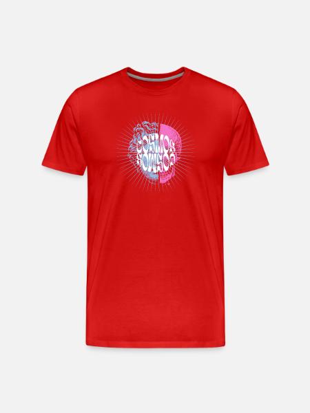 Cosmic Skull Typography Design - Men's Premium Organic T-Shirt - red