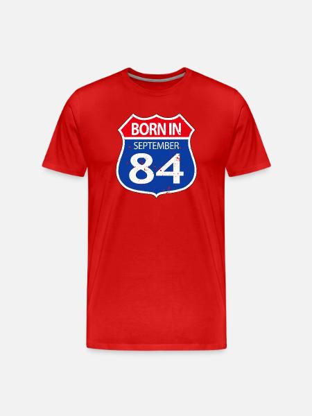 Born_in_September_84 - Men's Premium Organic T-Shirt - red