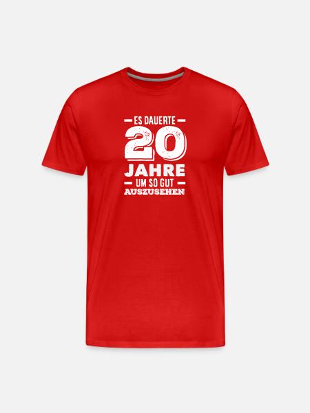Funny 20th Birthday Gift - Men's Premium Organic T-Shirt - red