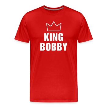 King Bobby Crown Shirt – Name Starting with B - Männer Premium Bio T-Shirt - Rot - Vorne - Damien (186cm)