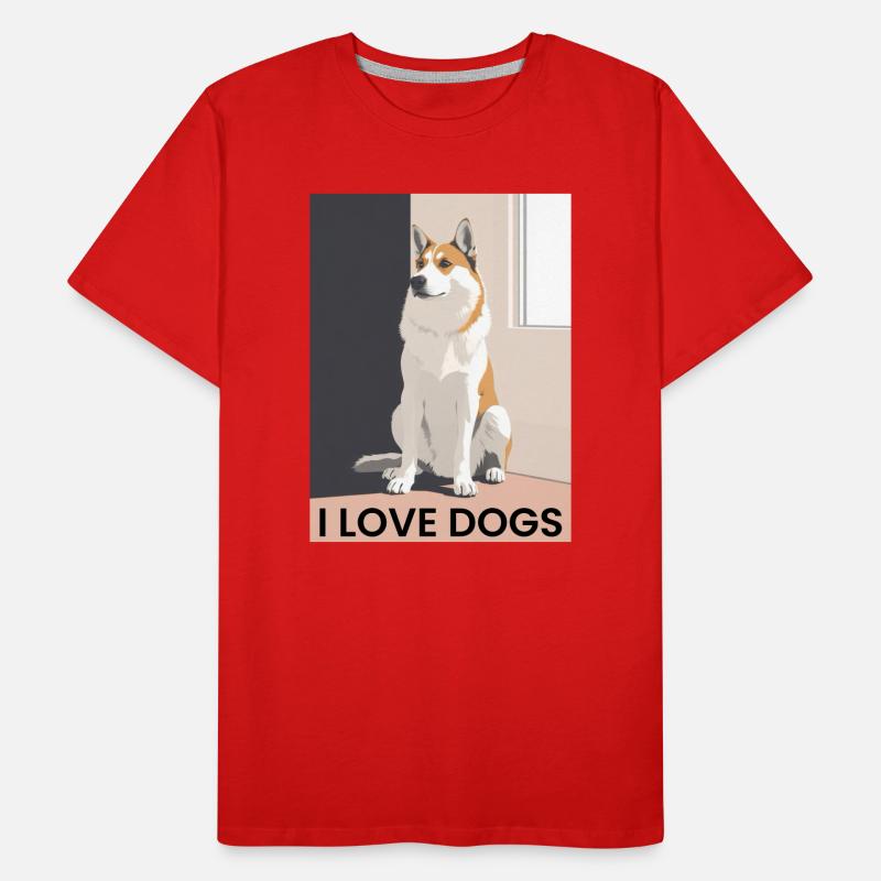 Joli chien avec une devise d'amour canin T-shirt bio Premium Homme