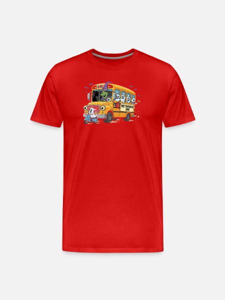 Spooky Bus Haunted Crew - Men's Premium Organic T-Shirt - red