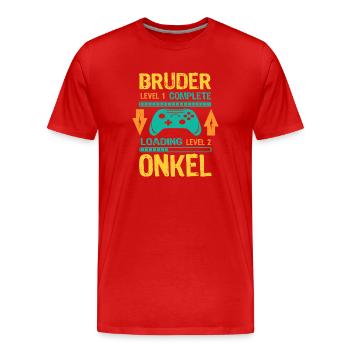 Ich Werde Onkel 2026 Laden Schwangerschaft Geburt - Männer Premium Bio T-Shirt - Rot - Vorne - Damien (186cm)