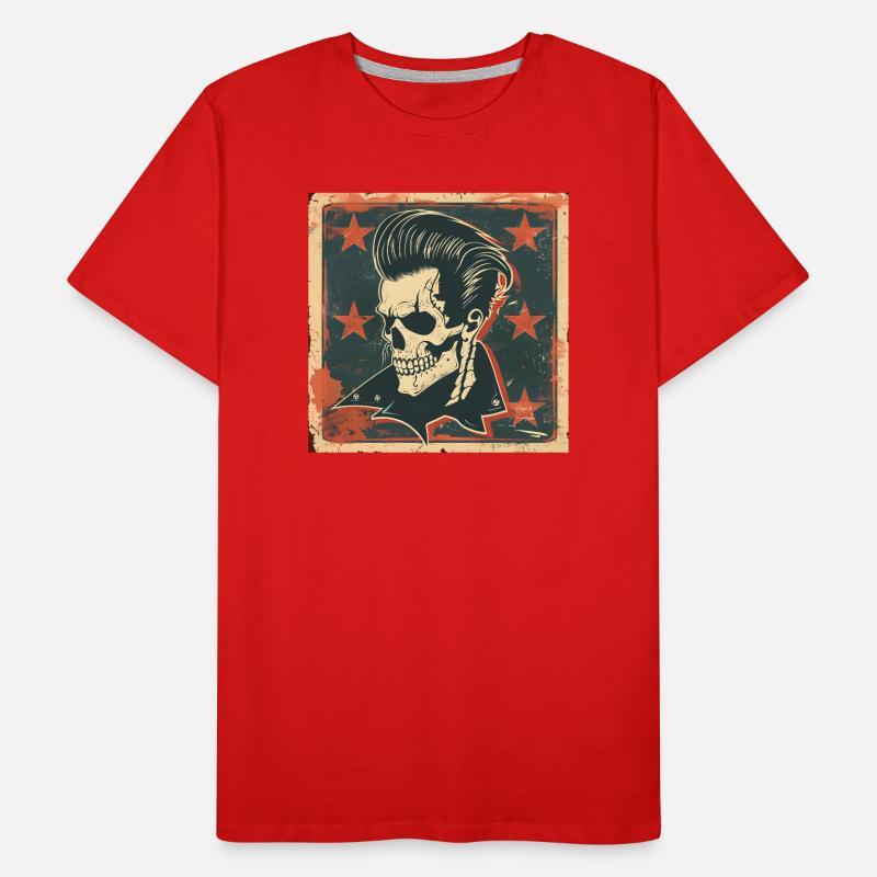 Crâne Rebel Rockabilly T-shirt bio Premium Homme