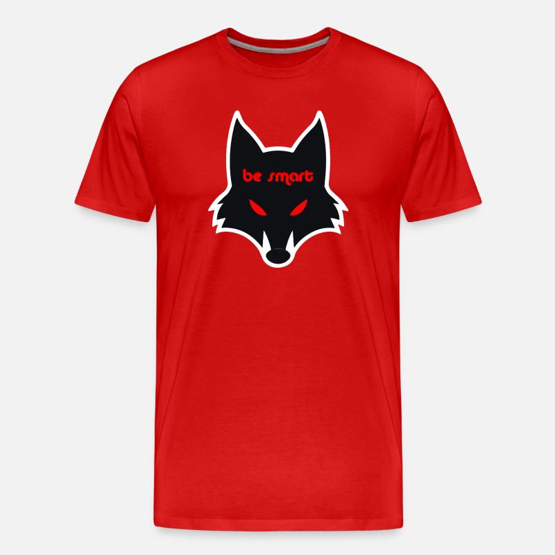 Düstere Wolfgrafik mit Botschaft - Männer Premium Bio T-Shirt - Rot