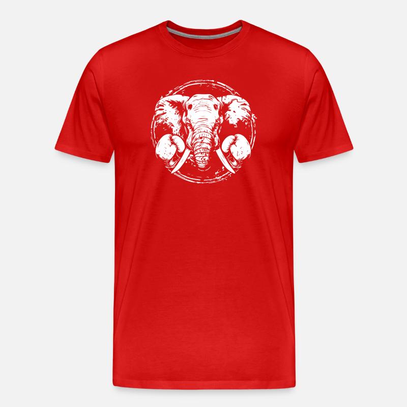 Elefant Boxer Boxen MMA - Männer Premium Bio T-Shirt - Rot