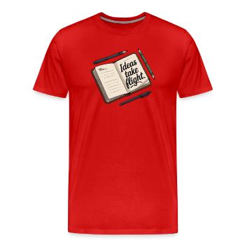 Inspirational Flight Idea Journal Design - Men's Premium Organic T-Shirt - red - Front - Damien (186cm)