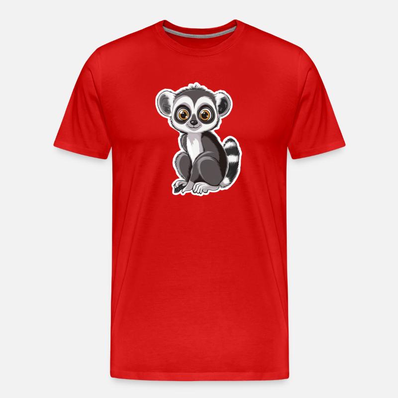Lemur - Männer Premium Bio T-Shirt - Rot