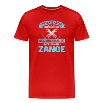 Heating Engineer Heating Construction Plumber Plumber - Men's Premium Organic T-Shirt - red - Front - Damien (186cm)