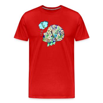 Kreativer Geist - Männer Premium Bio T-Shirt - Rot - Vorne - Damien (186cm)