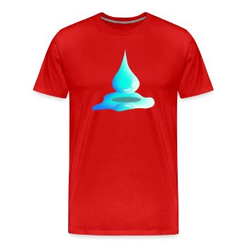 Water Drops | Water | Nature - Men's Premium Organic T-Shirt - red - Front - Damien (186cm)