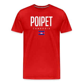 Poipet Cambodia Khmer - Men's Premium Organic T-Shirt - red - Front - Damien (186cm)