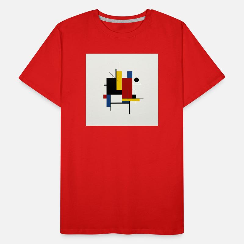 Composition abstraite géométrique colorée T-shirt bio Premium Homme